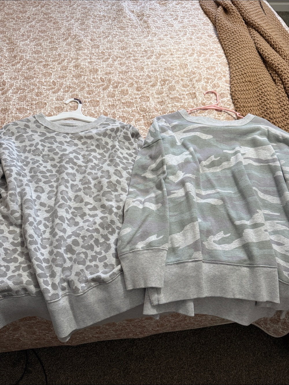 aerie Girls' Grey Leopard & Camo Sweatshirt Set